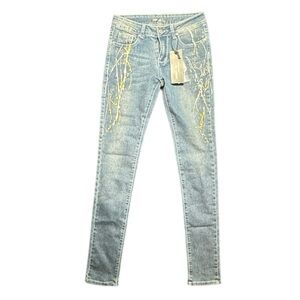 Denizen from Levi's Blue Skinny Jeans with Yellow Details